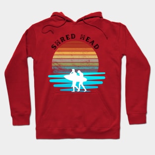 Retro Sunset With Surfer On Open Waves Hoodie